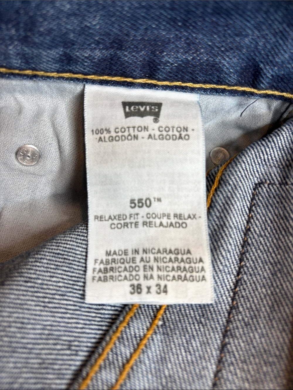 💙 Levi’s 550 Men’s Jeans 36 x 34 NWT Relaxed Fit Straight Leg Denim 💙 - Picture 6 of 9